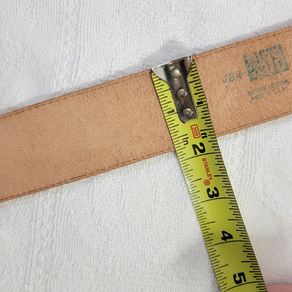 Vtg PASTA 90s Western Wide Waist Corset Belt Camel Tan Leather Silver Buckle N30